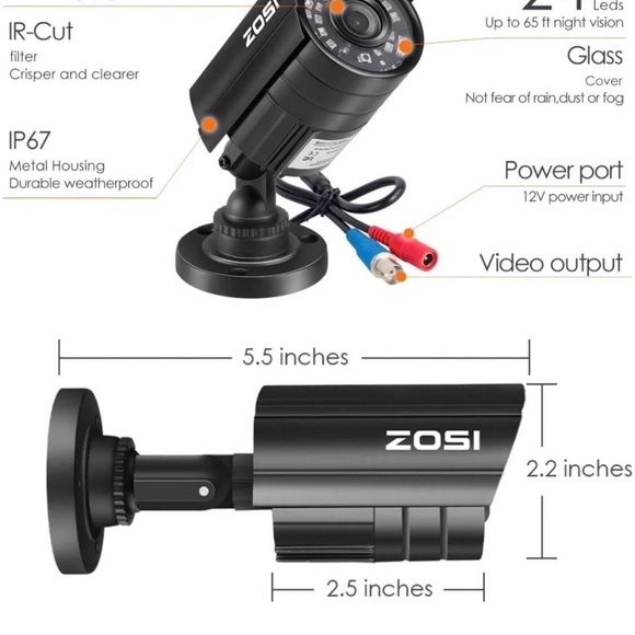 ZOSI 1080P SECURITY CAMERA - BNC - Picture 8 of 10